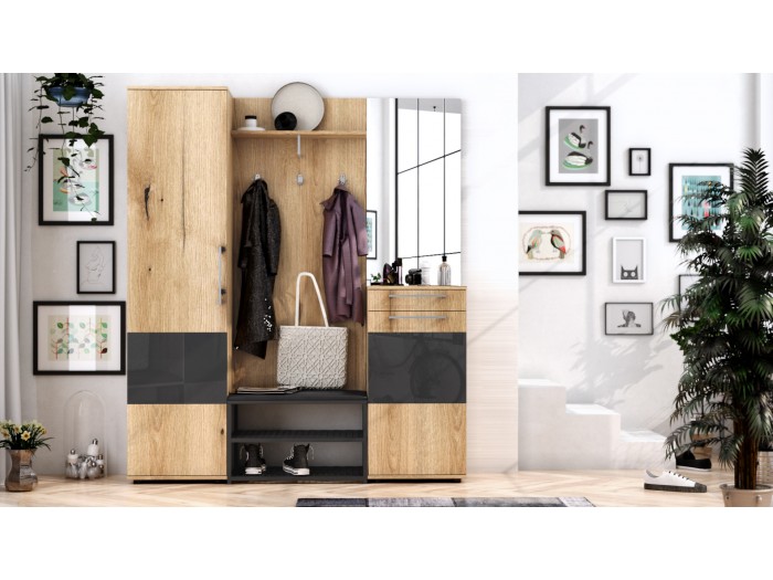 Портманто Figaro (coast evoke oak/mdf anthracite gloss)